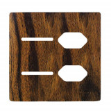 Placa p/ 2 Interruptores + 2 tomadas 4x4 - Novara Ebano 